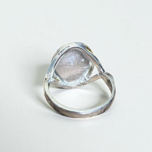 Blue Glass Lighthouse Hidden Message Ring New - Picture 3 of 8